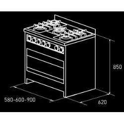 Cocina industrial con horno pizzero